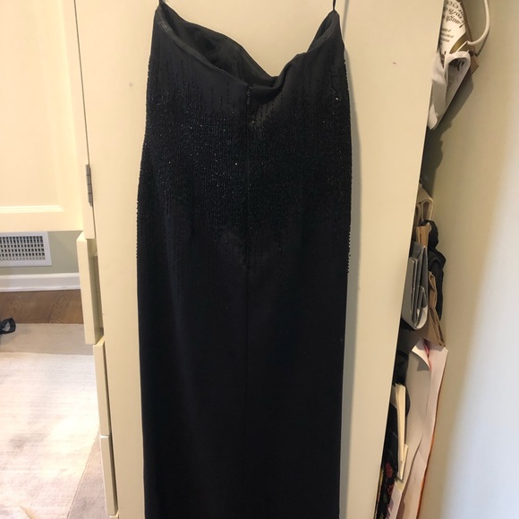 Vintage Zola Evening Petite Black sleeveless Evening Gown with Beading Size: 10 - Picture 2 of 5